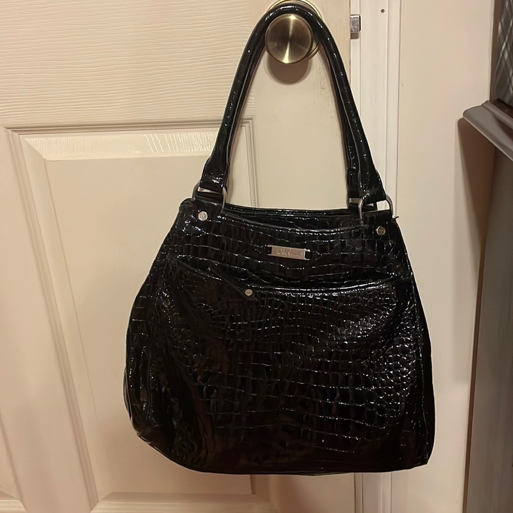 Cole Haan Croc Embossed Patent Leather Bag